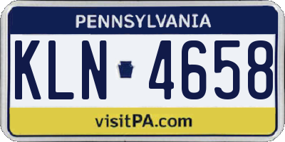 PA license plate KLN4658