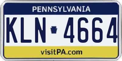 PA license plate KLN4664
