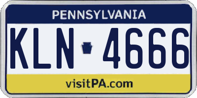 PA license plate KLN4666
