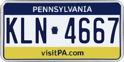 PA license plate KLN4667