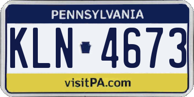 PA license plate KLN4673