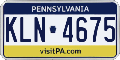 PA license plate KLN4675