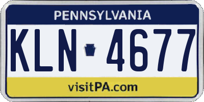 PA license plate KLN4677