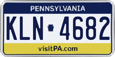 PA license plate KLN4682