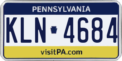 PA license plate KLN4684