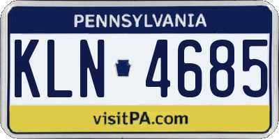 PA license plate KLN4685