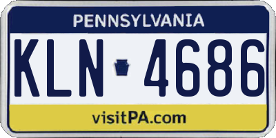 PA license plate KLN4686