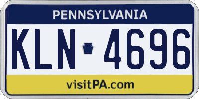 PA license plate KLN4696