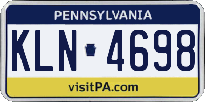 PA license plate KLN4698