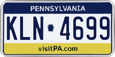 PA license plate KLN4699