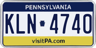 PA license plate KLN4740