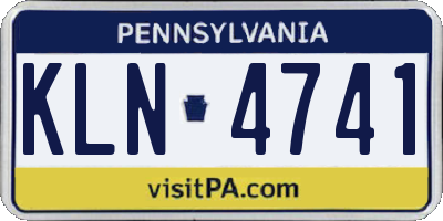 PA license plate KLN4741