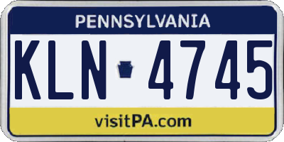 PA license plate KLN4745