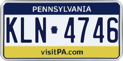 PA license plate KLN4746
