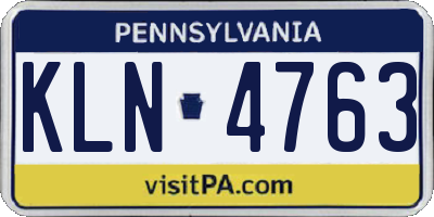 PA license plate KLN4763