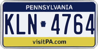 PA license plate KLN4764