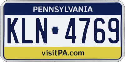 PA license plate KLN4769