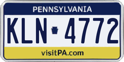 PA license plate KLN4772
