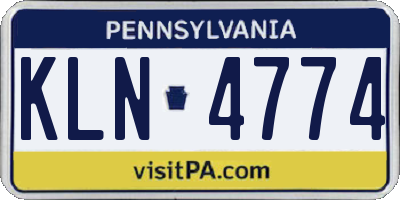 PA license plate KLN4774