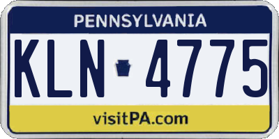 PA license plate KLN4775