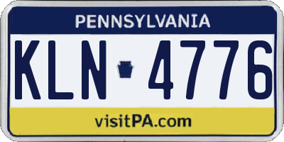 PA license plate KLN4776