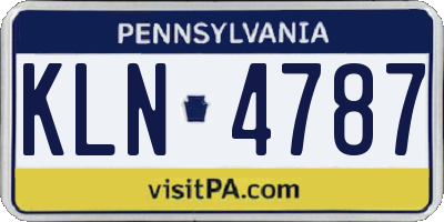 PA license plate KLN4787