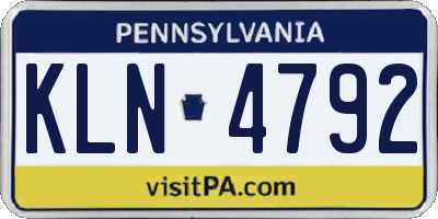 PA license plate KLN4792