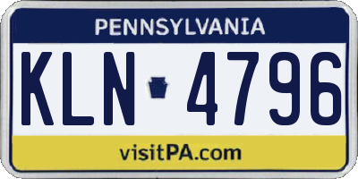 PA license plate KLN4796