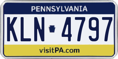 PA license plate KLN4797