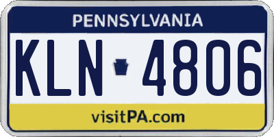 PA license plate KLN4806