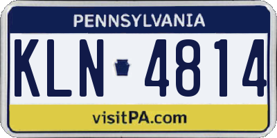 PA license plate KLN4814