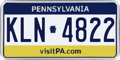 PA license plate KLN4822