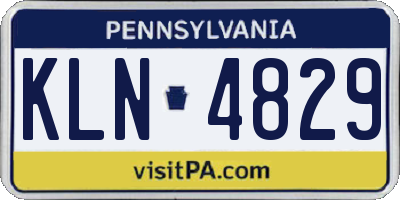 PA license plate KLN4829