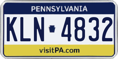 PA license plate KLN4832