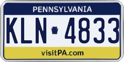 PA license plate KLN4833
