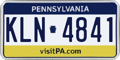 PA license plate KLN4841