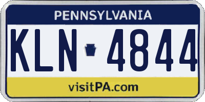 PA license plate KLN4844