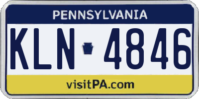PA license plate KLN4846