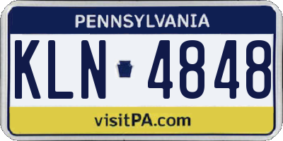 PA license plate KLN4848