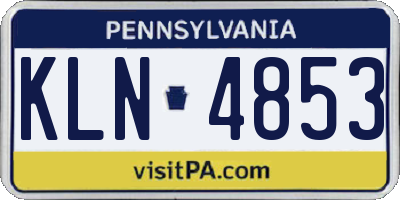 PA license plate KLN4853