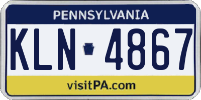 PA license plate KLN4867