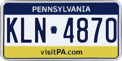 PA license plate KLN4870