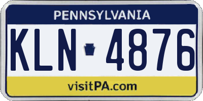 PA license plate KLN4876
