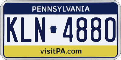 PA license plate KLN4880