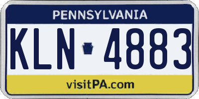 PA license plate KLN4883