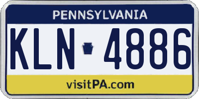 PA license plate KLN4886