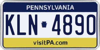 PA license plate KLN4890