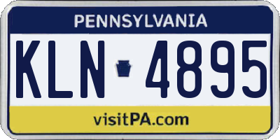 PA license plate KLN4895