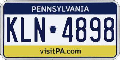 PA license plate KLN4898