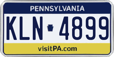 PA license plate KLN4899